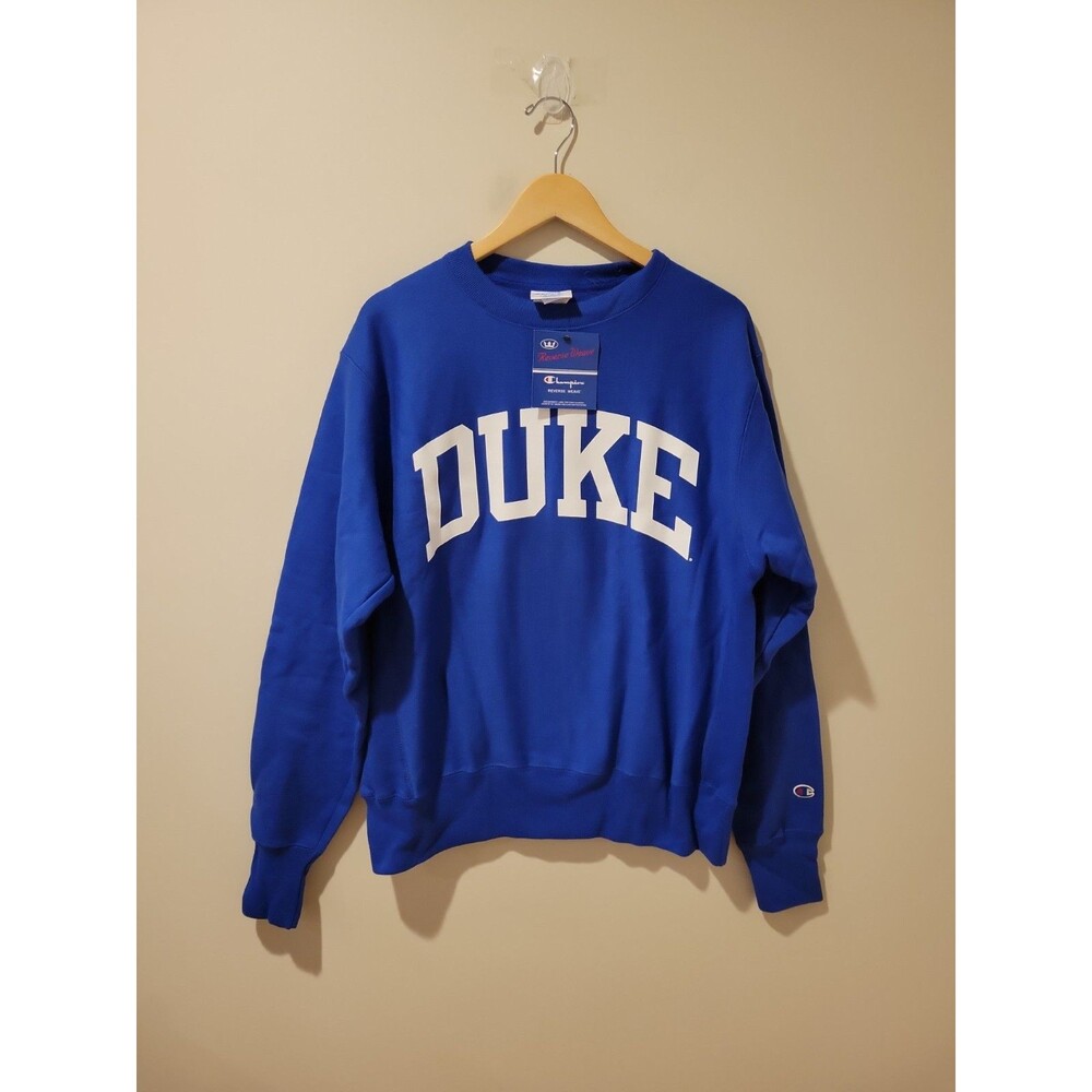 NWT Champion Reverse Weave Duke University Crewneck Sweatshirt Royal Blue M